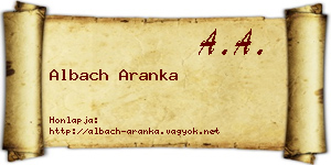 Albach Aranka névjegykártya